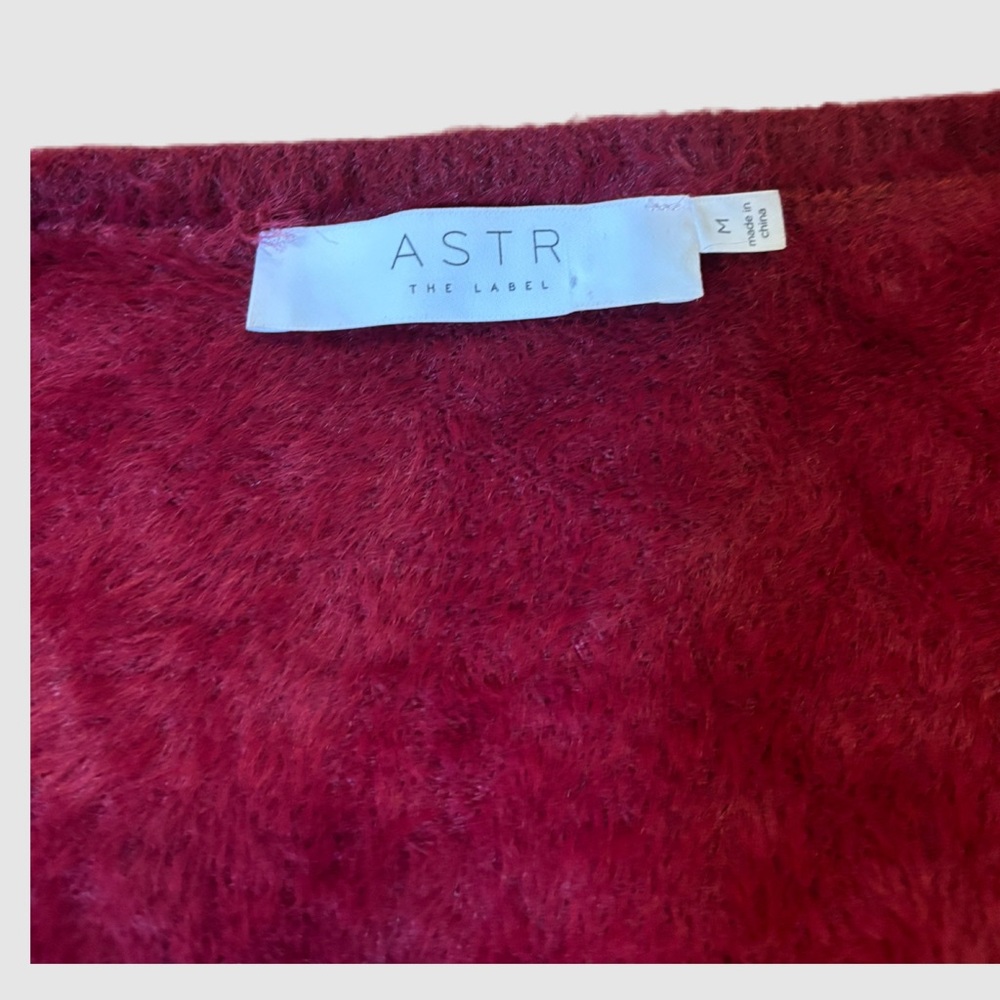 ASTR The Label Wine Fuzzy Crop Sweater, Medium, Like New Condition - Picture 10 of 14